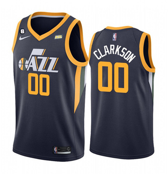 Men%27s Utah Jazz #00 Jordan Clarkson Navy Icon Edition With No.6 Patch Swingman Stitched Jersey->phoenix suns->NBA Jersey
